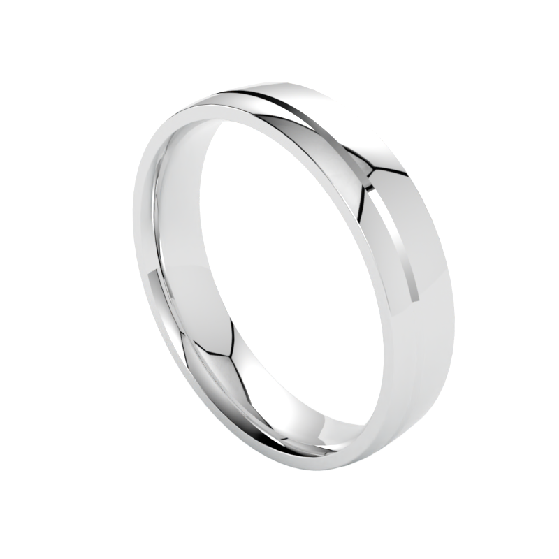 obrączki ślubne białe złoto 585 półokrągłe